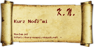 Kurz Noémi névjegykártya
