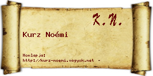 Kurz Noémi névjegykártya